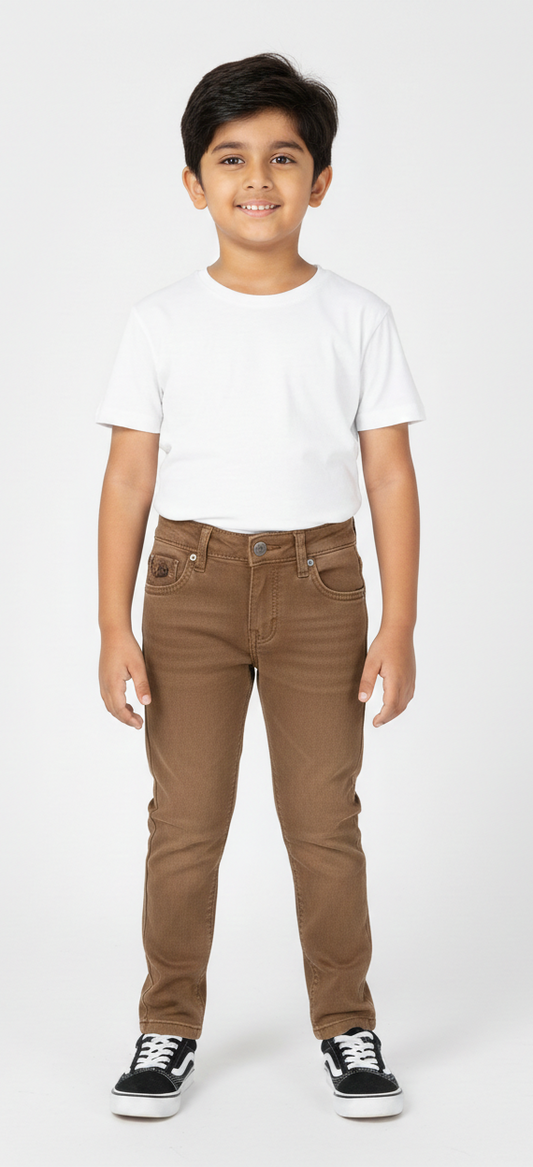 Fyst Premium Denim Smart Casual Jeans for Boys - Light Brown - Fyst Fashion