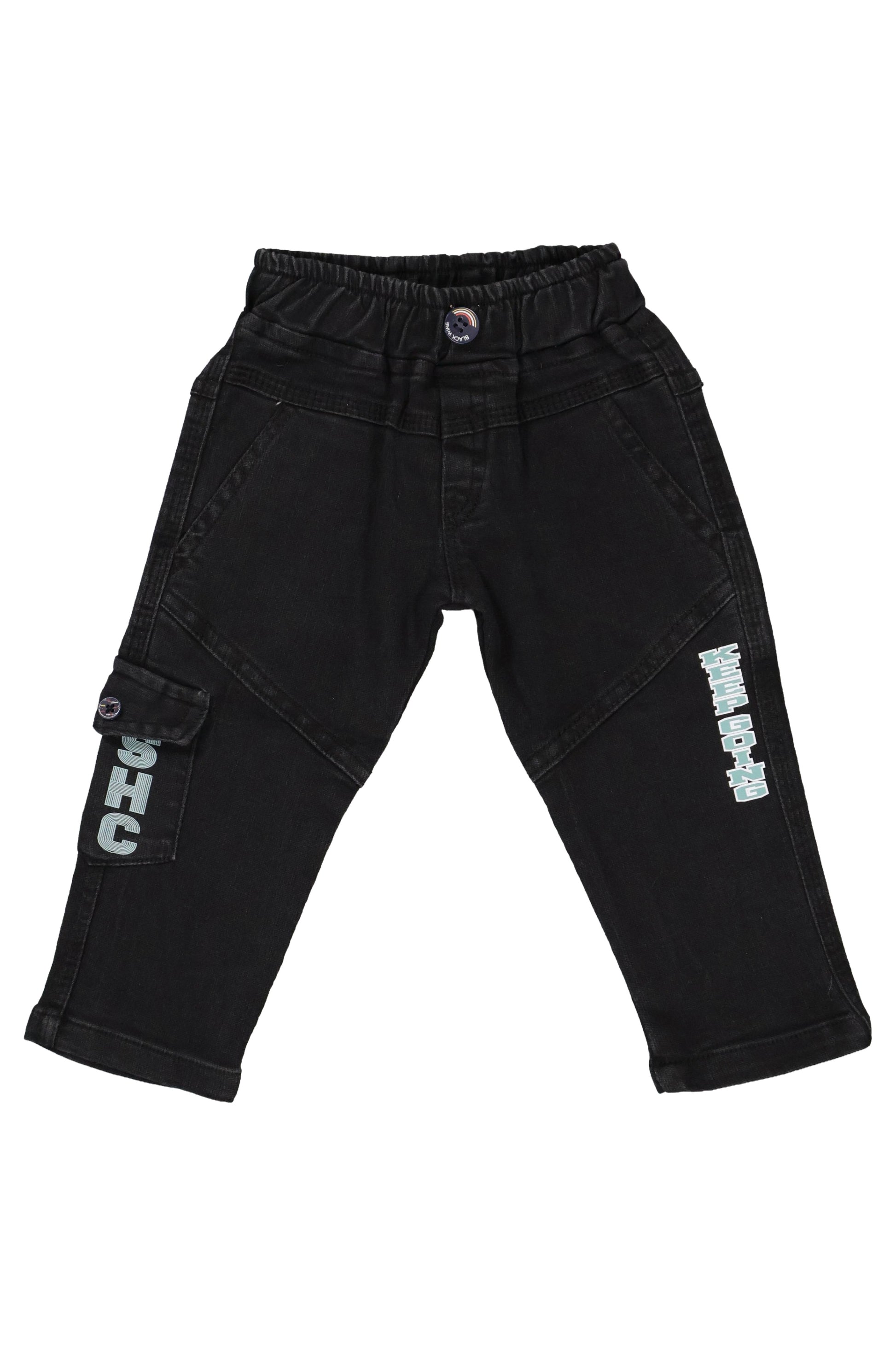 Fyst boys' two-piece clothing set featuring a grey typography print sweatshirt and matching black joggers.