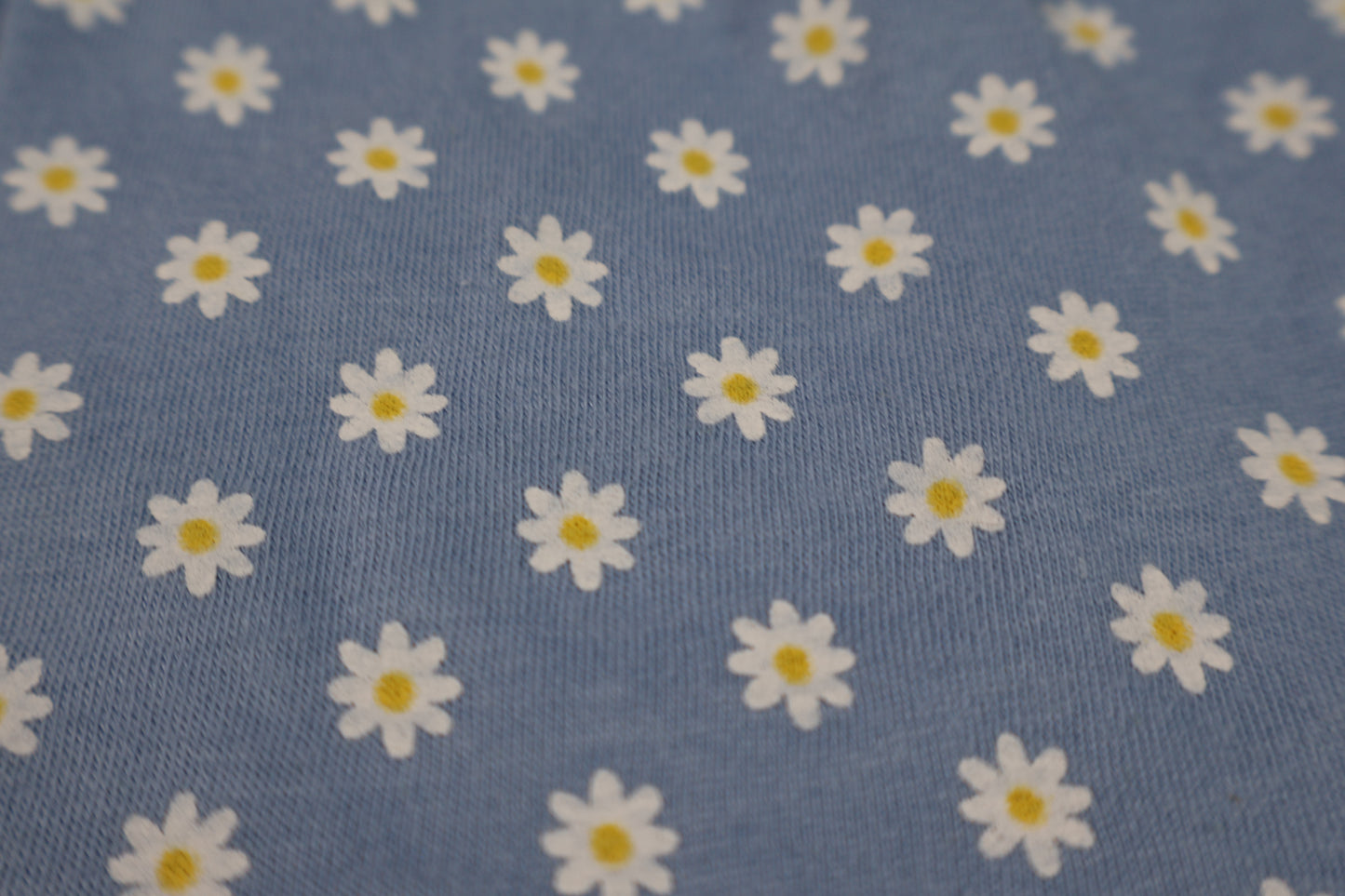 Fyst Girls Sky Blue All-Over Floral Daisy Print Flutter Sleeve Cotton Frock Dress