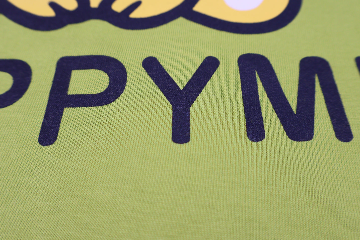 Fyst Boys Lime Green "HAPPYME" Bear Graphic Cotton T-Shirt