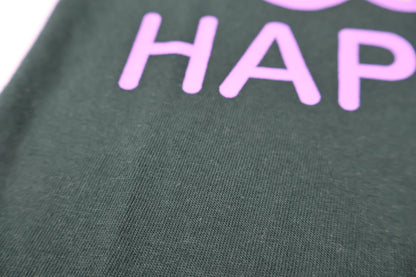 Boys Dark Green "HAPPYME" Bear Graphic T-Shirt